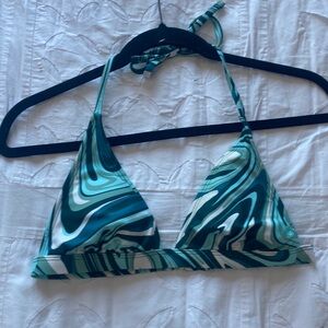 Girls Target teal and blue bikini top